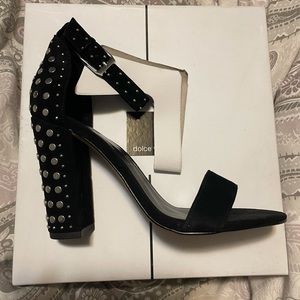 Dolce Vita Black Suede 7.5 Hendrix Heel. Never worn Come with original box.